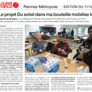 Article Ouest France du 11/12/2019
